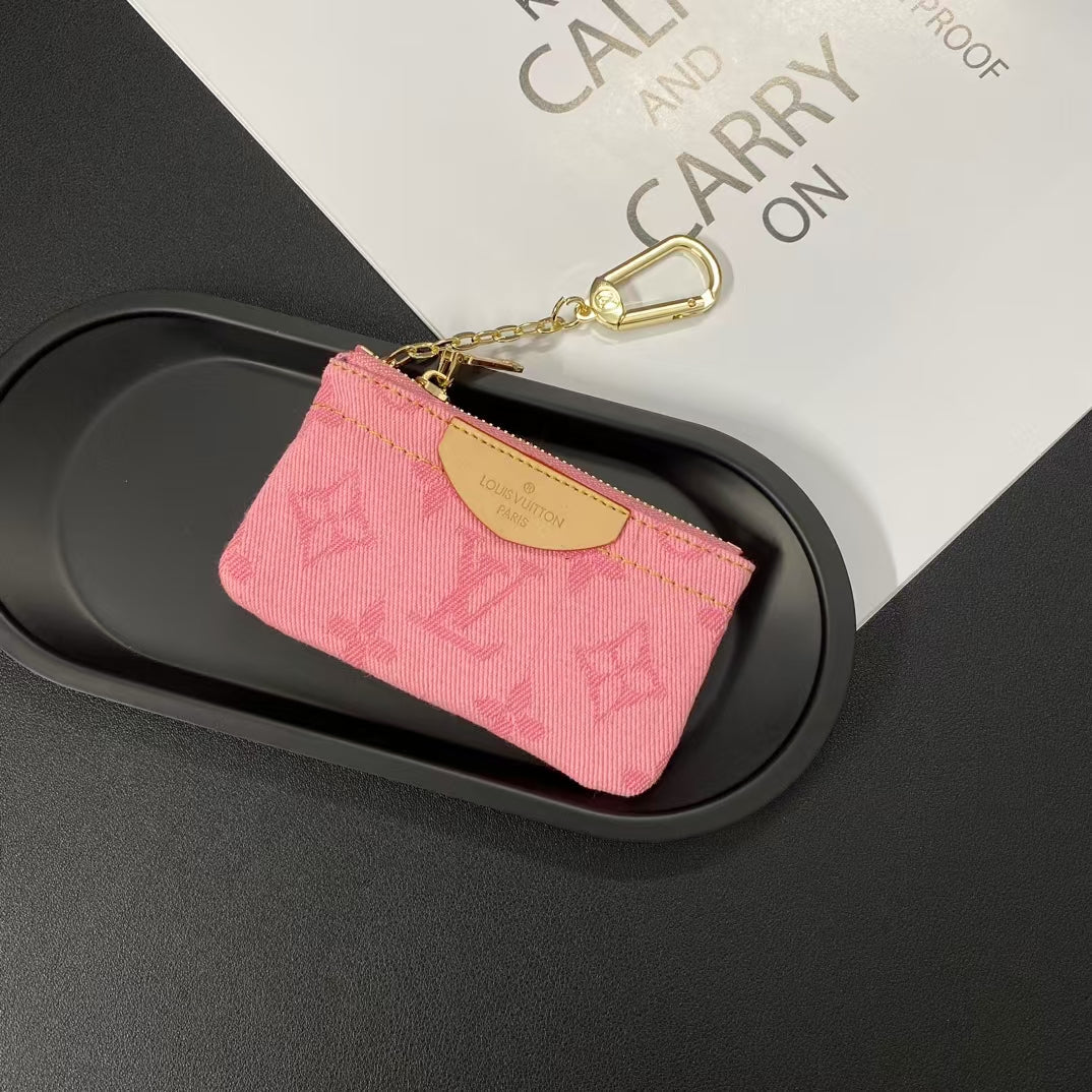 Luxury  Monogram Coin Pouch – Stylish & Compact Keychain Wallet