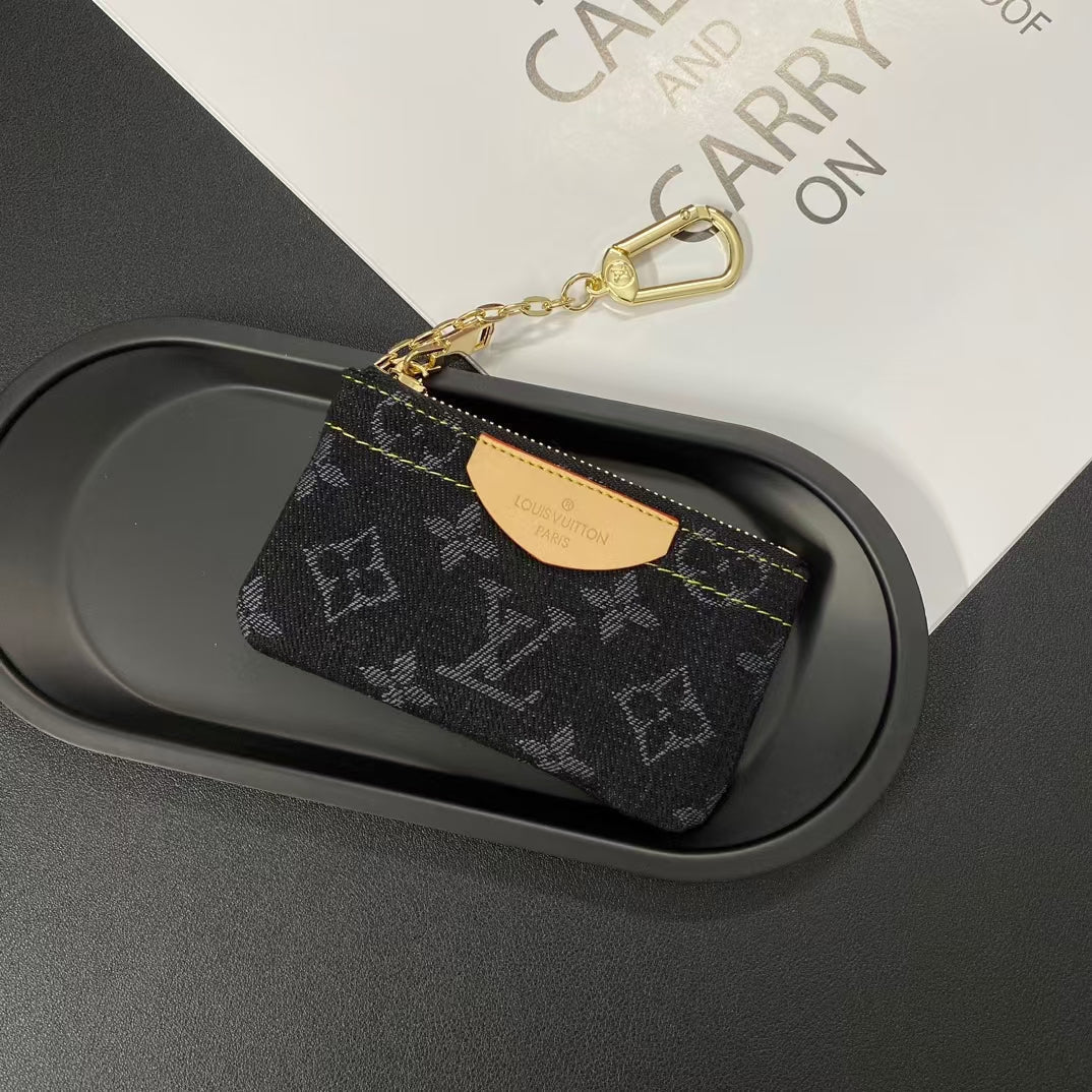 Luxury  Monogram Coin Pouch – Stylish & Compact Keychain Wallet