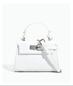 Crocodile-Print Light Luxury Kelly Bag