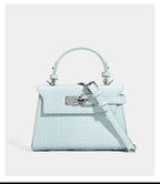 Crocodile-Print Light Luxury Kelly Bag