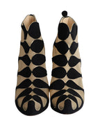 Women's Christian Louboutin Circus Mesh Cutout Ankle Boots in Black Suede