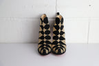 Women's Christian Louboutin Circus Mesh Cutout Ankle Boots in Black Suede