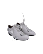 Women's Marni Polka Dot Lace Up Oxfords in White and Silver Leather
