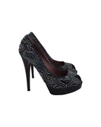 Women's Missoni Peep-Toe Platform Pumps in Multicolor Tweed