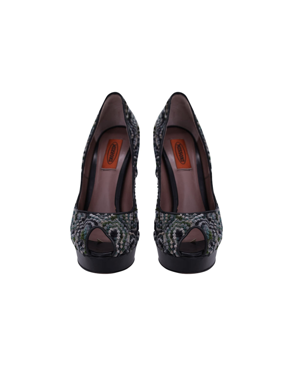 Women's Missoni Peep-Toe Platform Pumps in Multicolor Tweed