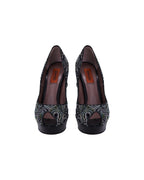 Women's Missoni Peep-Toe Platform Pumps in Multicolor Tweed