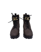 Women's Michael Kors Kincaid Lace-Up Boots in Brown Coated Canvas