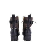 Women's Michael Kors Kincaid Lace-Up Boots in Brown Coated Canvas