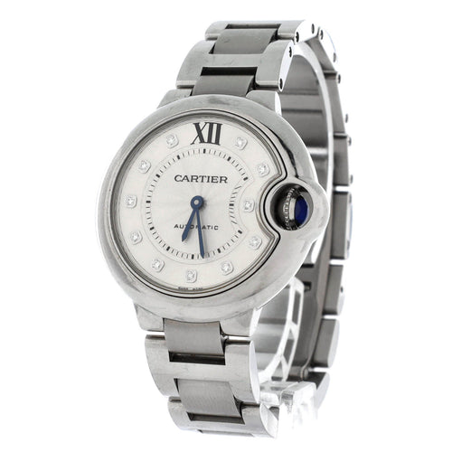 Ballon Bleu de Cartier Automatic Watch Stainless Steel with Diamond Markers 33