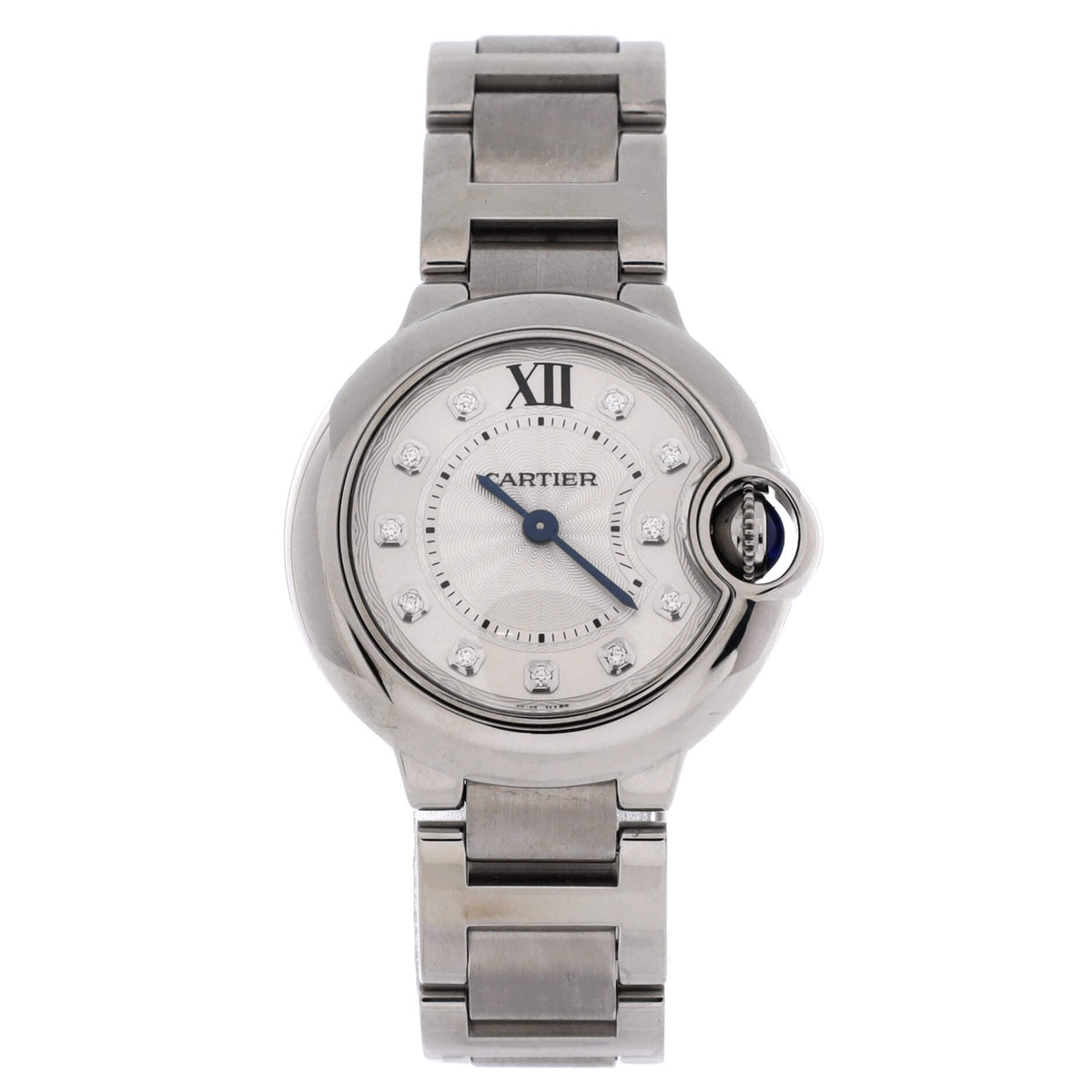 Ballon Bleu de Cartier Quartz Watch Stainless Steel with Diamond Markers 28