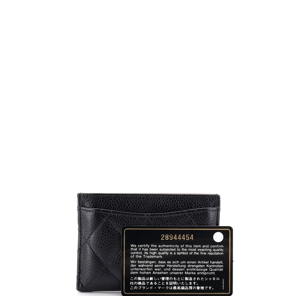 Classic Card Holder Quilted Caviar