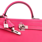 Kelly Handbag Rose Tyrien Epsom with Palladium Hardware 32