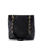 Petite Shopping Tote Quilted Caviar