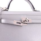 Kelly Mini II Bag Metallic Chevre Chamkilight with Palladium Hardware 20