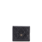 CC Compact Classic Flap Wallet Quilted Caviar
