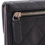 CC Compact Classic Flap Wallet Quilted Caviar