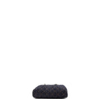 Bowling Clutch with Chain Quilted Denim