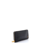Tiny Classic Monogram Zip Around Wallet Crocodile Embossed Leather Long