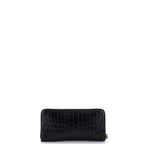 Tiny Classic Monogram Zip Around Wallet Crocodile Embossed Leather Long
