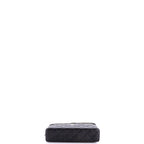 Classic Top Handle Slim Vanity Case with Chain Quilted Caviar Small