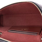 Classic Top Handle Slim Vanity Case with Chain Quilted Caviar Small
