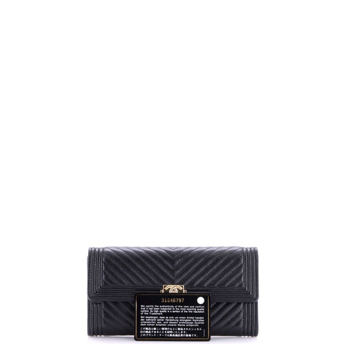Boy Flap Wallet Chevron Caviar Long
