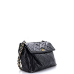 Vintage Front Pocket Shoulder Bag Quilted Lambskin Large