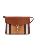 Macken Crossbody Bag Leather and House Check Canvas Small