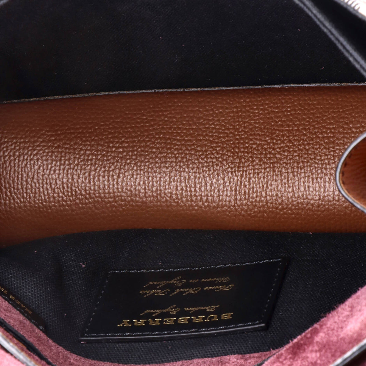 Macken Crossbody Bag Leather and House Check Canvas Small