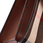 Macken Crossbody Bag Leather and House Check Canvas Small