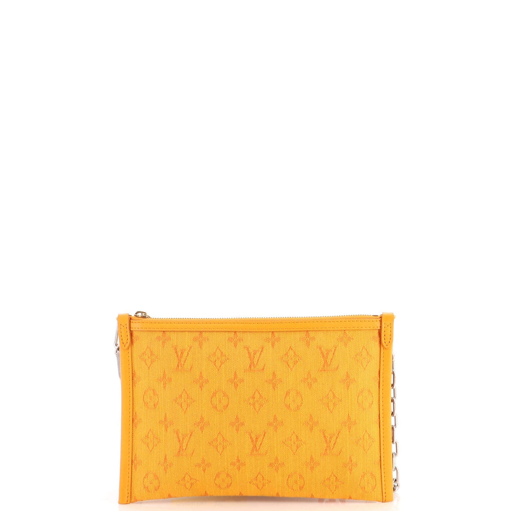 Double Flat Messenger Bag Limited Edition Logo Story Monogram Canvas and Denim