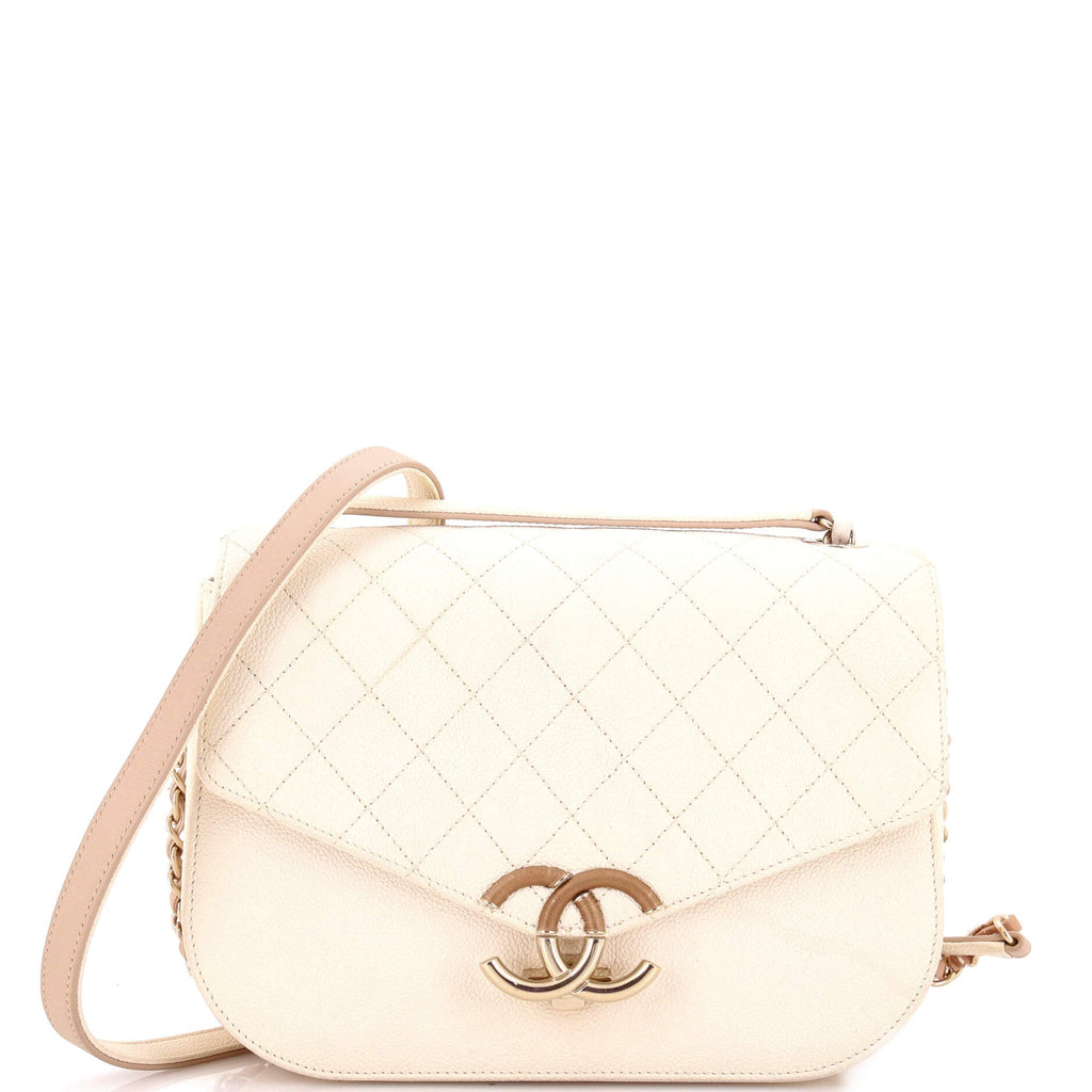 Thread Around Flap Bag Quilted Caviar Medium