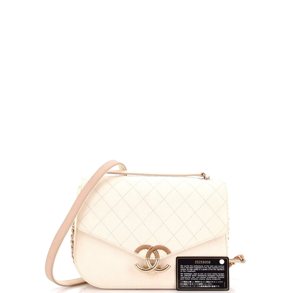Thread Around Flap Bag Quilted Caviar Medium