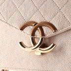 Thread Around Flap Bag Quilted Caviar Medium