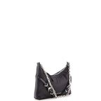 Voyou Party Shoulder Bag Satin with Leather Mini