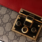 Padlock Shoulder Bag GG Coated Canvas and Leather Medium