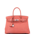 Birkin Handbag Blush Swift with Palladium Hardware 30