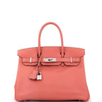 Birkin Handbag Blush Swift with Palladium Hardware 30
