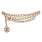 Chanel, gold plated metal 93 belt - necklace with cc logo