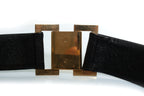 Chanel, vintage black leather logo belt