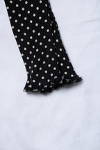 Saint Laurent, skinny black dotted silk scarf