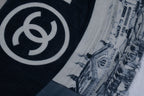 Chanel, Cashmere CC Cinema scarf in blue and white