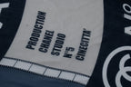 Chanel, Cashmere CC Cinema scarf in blue and white