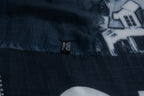 Chanel, Cashmere CC Cinema scarf in blue and white