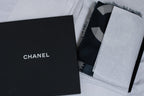 Chanel, Cashmere CC Cinema scarf in blue and white