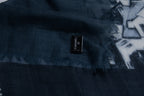 Chanel, Cashmere CC Cinema scarf in blue and white