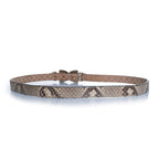 Gucci, python leather belt with gold metal bow