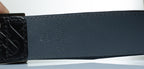 Burberry, B embossed leather belt in black