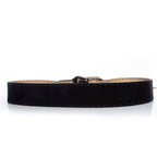 Prada, Black suede belt with silver buckle