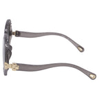 Chloé Vera Seashell Round Sunglasses in Grey Acetate